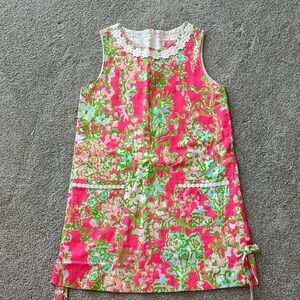 Lilly Pulitzer Pink and Green Floral Kids Casual Dress